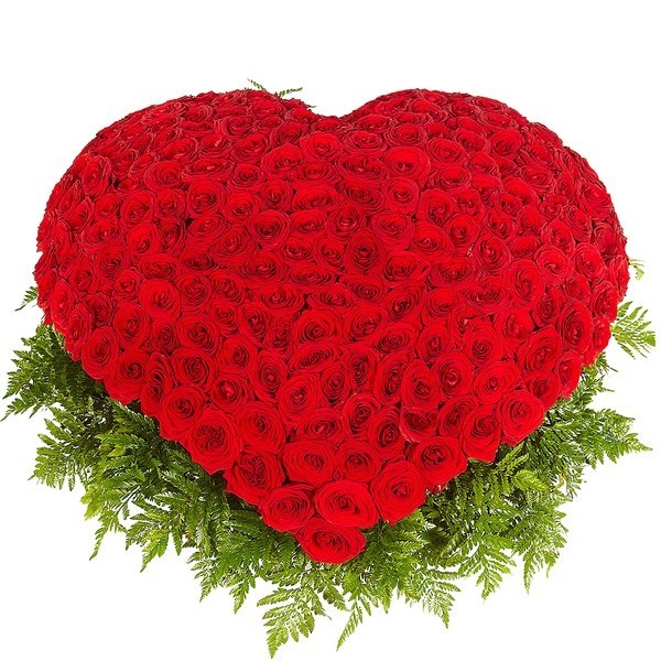 201 Roses in a Heart – rose bouquet, flower delivery across Europe