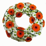 Round Wreath – funeral flowers, delivered to any cemetery in Europe
