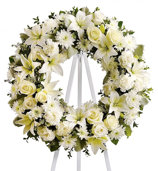 White Wreath – funeral flowers, delivered to any cemetery in Europe